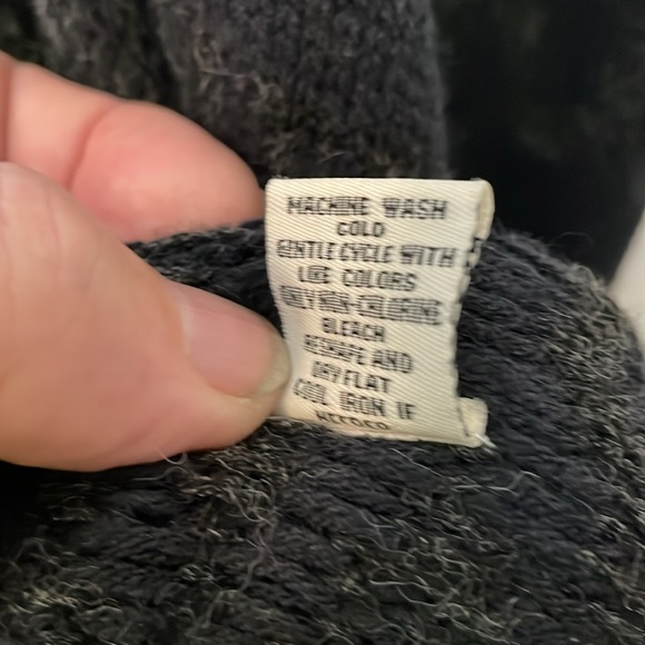 8 RED BUTTERFLIES Knit Print Waterfall Drape Open Front Cardigan black & white - Picture 5 of 5